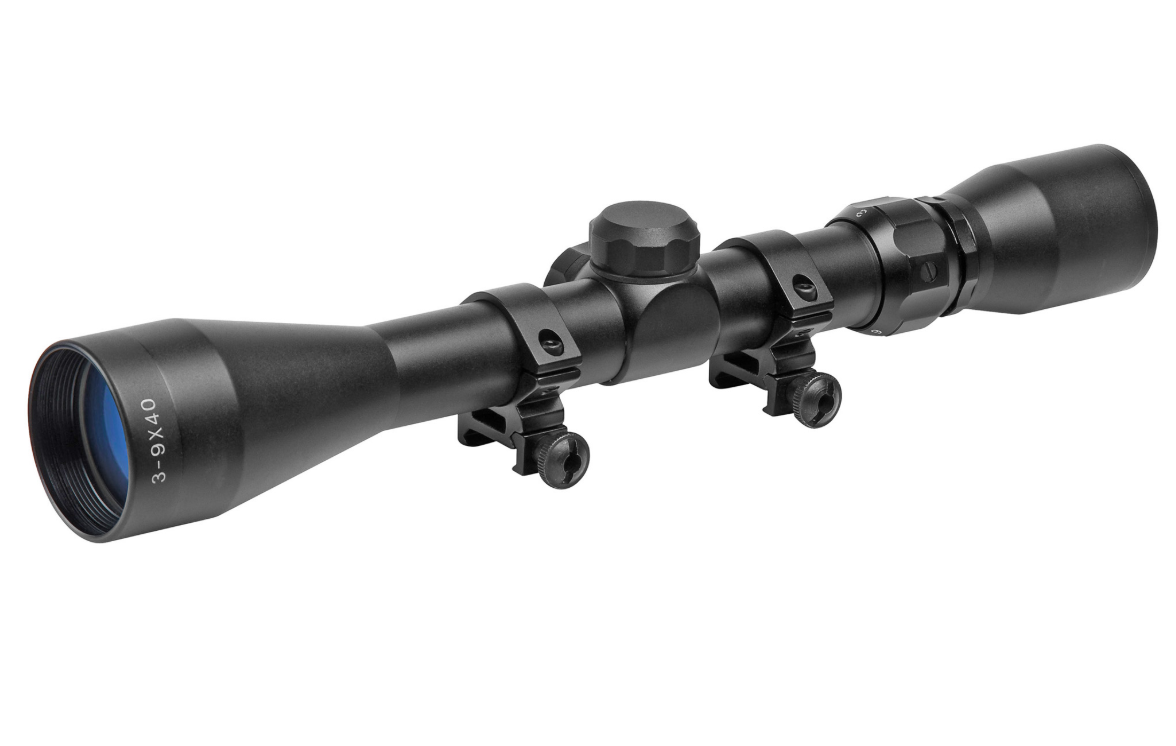 TRUGLO TRUSHOT Scope, 3-9X40mm, 1", Duplex Reticle, Black, Includes Weaver Rings