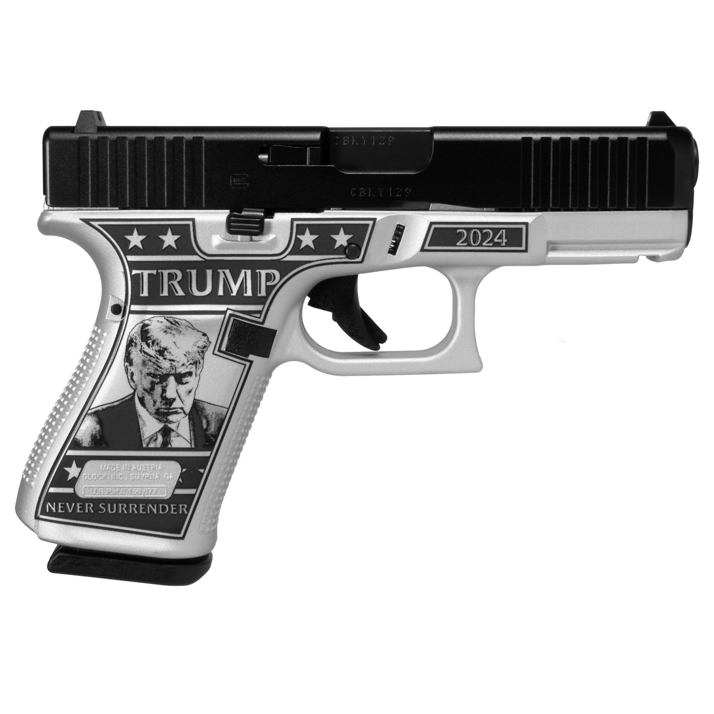 Glock 43x Custom "Trump Mug Shot" Subcompact Handgun 9mm Luger 10rd Magazines (2) 3.41" Barrel USA