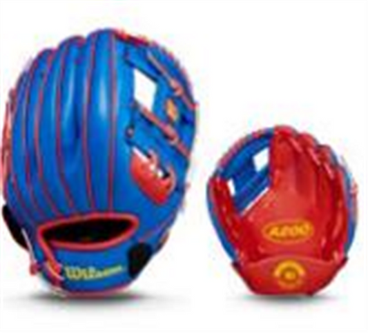 Wilson A200 EZ Catch 10 Inch Youth Baseball Glove - Royal/Red/Yellow