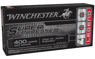 Winchester Ammunition Super Suppressed 400 Legend 300 Grain Subsonic Open Tip 20 Round Box