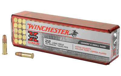 Winchester Ammunition Hyper Velocity 22LR 40 Grain Copper Plated Hollow Point 100 Round Box