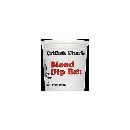 Catfish Charlie Extra-Sticky Blood Dip Bait – 12 Oz – Catfish Lure, Freshwater Fishing