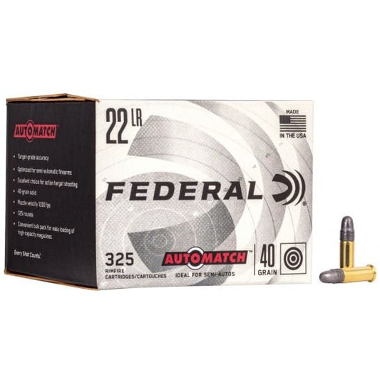 Federal 22LR Ammo 40gr Solid Champion AutoMatch 325rds