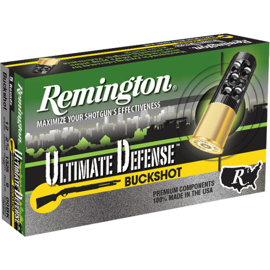 Remington Ultimate Defense 12 Gauge Shotshell 5 Rounds 2 3/4" #00 Lead Buckshot 9 Pellets