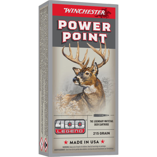 Winchester Power Point 400 LEGEND Ammunition 20 Rounds JSP 215 Grains