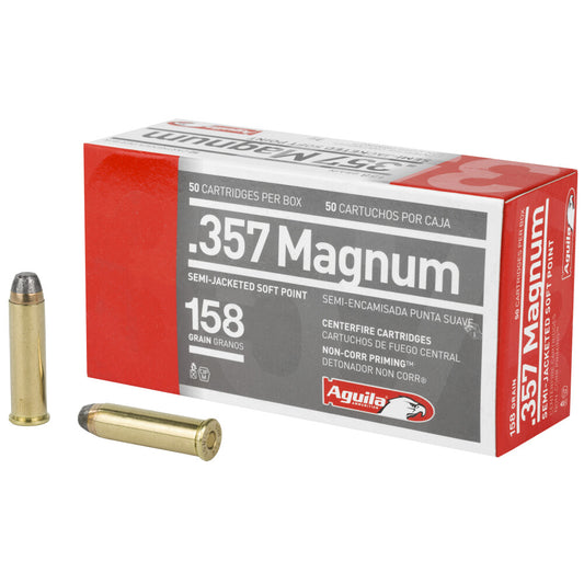 Aguila .357 Magnum Ammunition 50 Rounds 158 Grain Semi-Jacketed Soft Point 1545fps