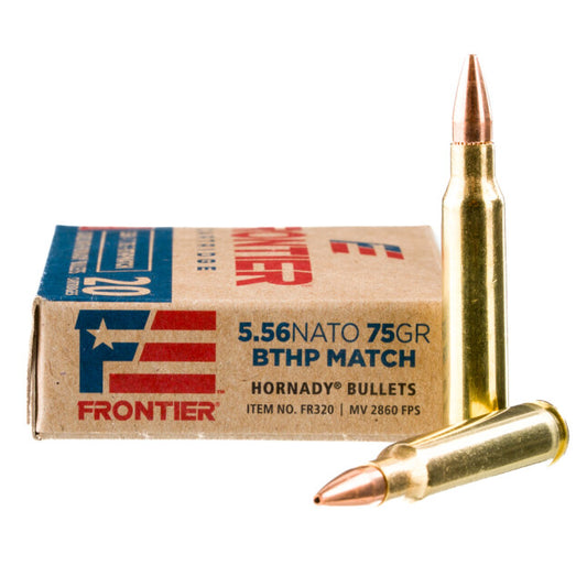 Hornady Frontier 5.56 NATO Ammunition 20 Rounds BTHP Match 75 Grain