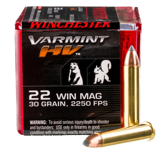 Winchester Varmint HV .22 WMR Ammunition 50 Rounds V-MAX PT 30 Grain