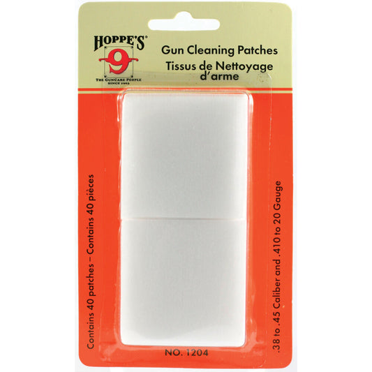 Hoppe's No. 4 Gun Cleaning Patches .38-.45 Caliber/.410 Bore-20 Gauge 40 Pack 1204