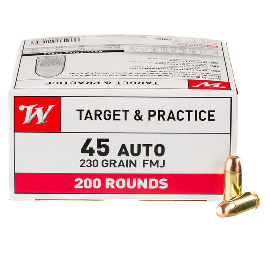 Winchester USA .45 ACP Ammunition 200 Rounds FMJ 230 Grain