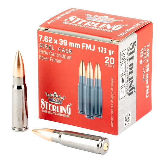 Sterling Steel Case Select 7.62x39 123 Grain FMJ 20 Rounds