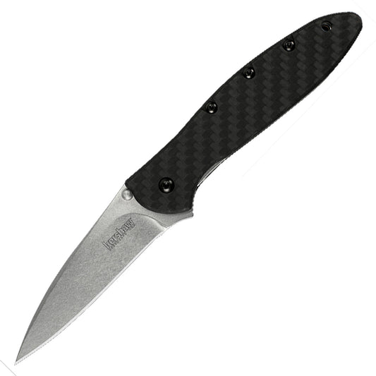 Kershaw Leek Folding 3" Plain Edge CPM154 Steel Blade with Carbon Fiber Handle