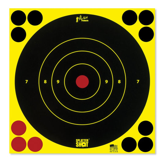 Pro-Shot Products, Splatter Shot, 8" Bullseye, Adhesive Target, 6 Pack, Black/Green