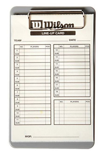 Wilson Baseball Softball Coach Line Up Cards on Clipboard Players & Positions